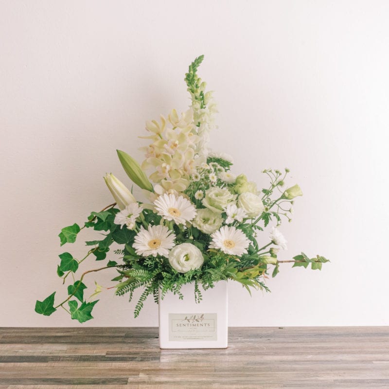 white arrangement