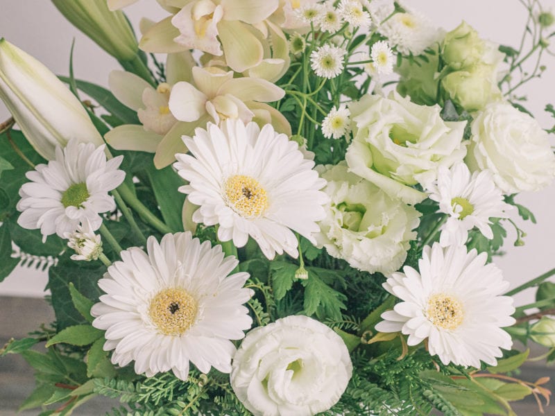 white arrangement