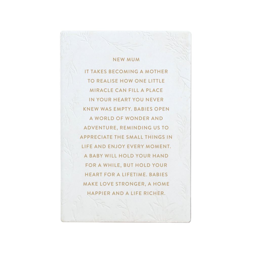 Ceramic Life Quote Verse New Mum Sentiments Flowers