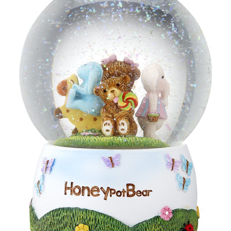 Ashdene Honey Pot Bear Musical Snowglobe